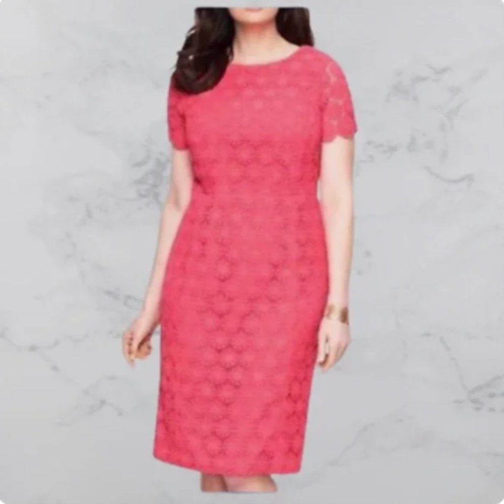 Talbots Larosa Floral Crochet Lace Sheath Dress 18W